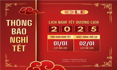  THÔNG BÁO LỊCH NGHỈ TẾT DƯƠNG LỊCH 2025