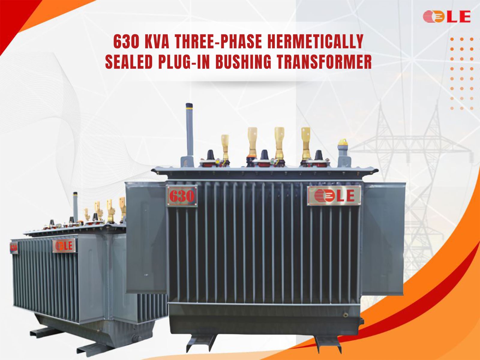 630 kva three-phase hermetically sealed plug-in bushing transformer 
