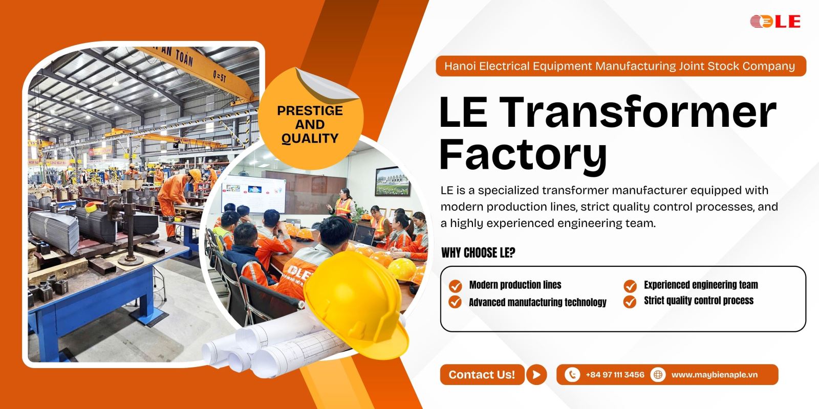 Inside LE’s modern transformer manufacturing factory.