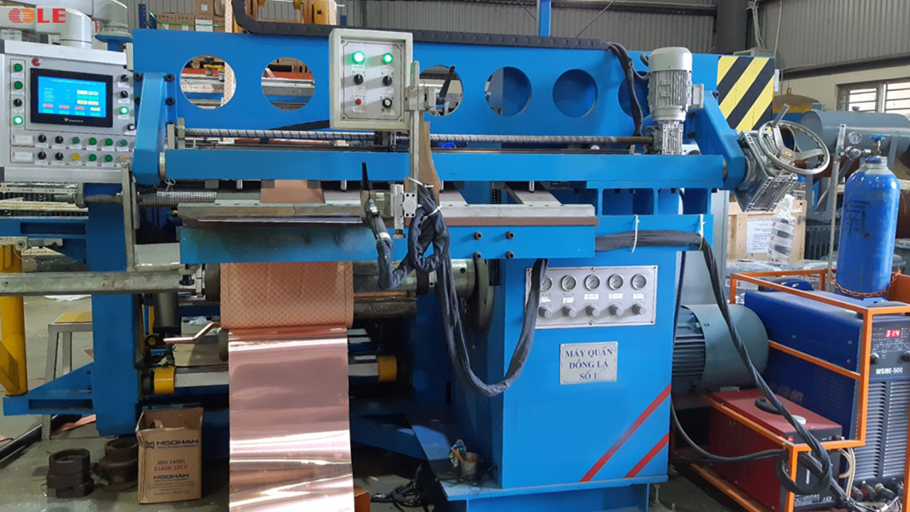 Cuộn dây máy biến áp LE được ưu tiên sử dụng đồng dạng bản hoặc sợi.